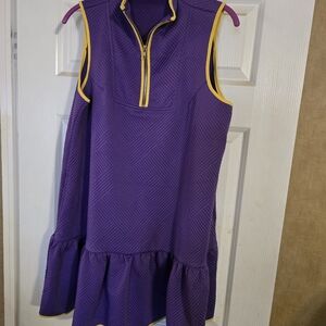 Umgee Purple Dress with Yellow Trim